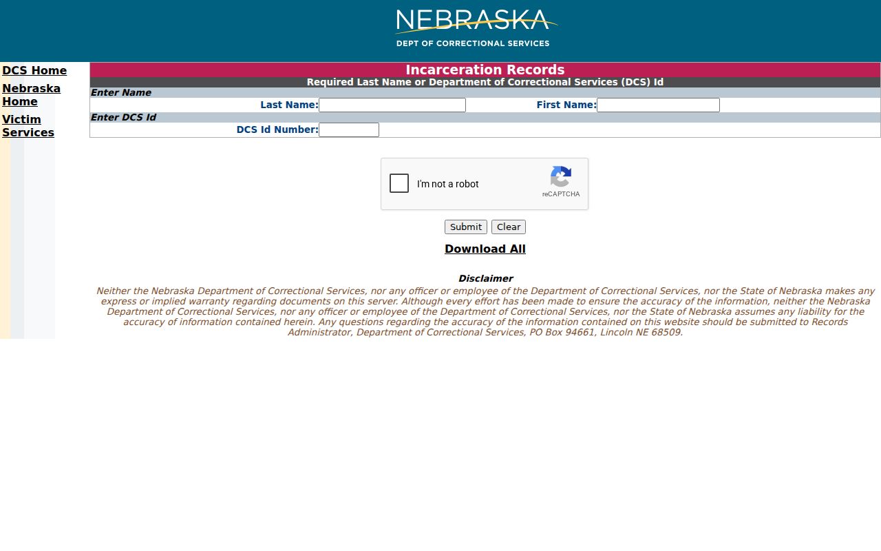 Saunders County criminal record state prison locator